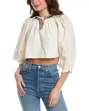 RE/DONE Victorian Cut Off Blouse