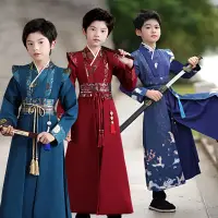 在飛比找蝦皮購物優惠-男童唐裝 漢服春秋男孩中國風童裝 新款兒童古裝女童國學演出服
