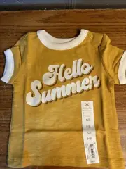Little Co By Lauren Conrad Newborn Ringer Tee Organic Cotton “Hello Summer ”