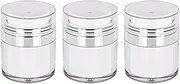 Hepzest Cream Jar Vacuum Bottle, 50Ml Airless Pump Jar Bottles Portable Lotion Dispenser, Makeup Creams Travel Container 3Pcs