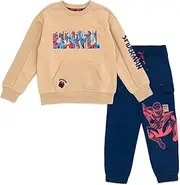 [Marvel] Spider-Man Fleece Sweatshirt and Twill Jogger Pants Outfit Set Toddler to Big Kid Sizes (2T - 10-12)