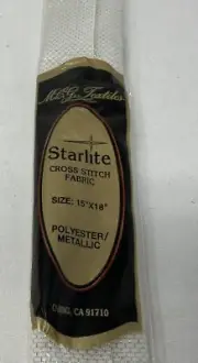 Aida Cross Stitch Fabric, Polyester Gold Metallic 15" x 18" Starlite