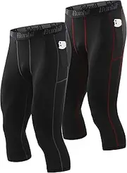 [Runhit] 34 Mens Compression Pants Leggings Tights Sport Shorts Baselayer Cool Dry