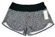 Stash and Dash Black White Pebble Print Mondetta Shorts Womens L