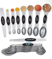 Magnetic Measuring Spoons Set of 8 - Tablespoon Measure Spoon, 304 Stainles