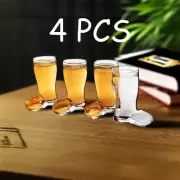 Set of 4 Lead-Free Glass Cups - 50ml Barware for Beer, Drinks, and Home Use