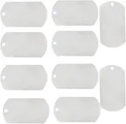 10 Pcs Military Dog Tags Shiny Polished, Esforzarse Rolled Edge Backing Blank...