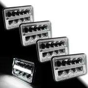 4X6" Chrome LED DRL Octane Light Clear Sealed Beam Headlamp Headlight Set (for: Audi)