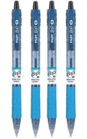 Pilot B2P Bottle Pen Lot/4 Gel Black 1.0mm Rubber Grip Office School Recycled