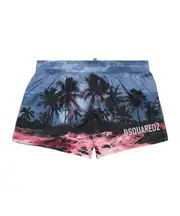 Dsquared2 Kids Palm Tree-Printed Drawstring Swim Shorts 10Y Black