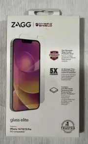 ZAGG InvisibleShield Glass Elite Screen Protector for Apple iPhone 14/13/ 13 Pro