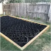 2" Tall Ground Grid with Drain Holes, Gravel Ground Grid Paver for Steep Hills, Driveway Stabilization Grids for Landscaping Parking Lots Yard(4x6m/13x19.7ft)
