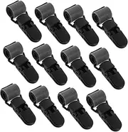Levemolo 12pcs Anti-Wind Flag Clips for Garden: Adjustable Flagpole Clamps with Hook and Loop Fastener for Small Flags - Plastic Banner Clips Windproof