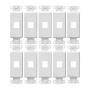 White 1-Port Keystone Jack Wall Plate Insert HDMI RJ45 Cat6 Ethernet (10 Pack)
