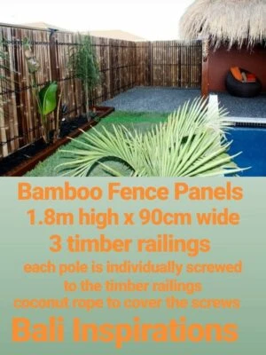 BAMBOO FENCE PANEL, BAMBOO SCREEN, FENCING 1.8M X 90CM *Pick UP Only*