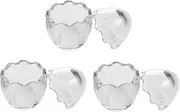SHOWERORO Pack of Unique Yogurt Cups Glass Baking Cups Ice Molds Pudding Containers for Home Cafe Restaurant