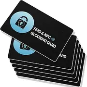 [Trejacur] RFID Blocking Card 6 Pack for Men & Women, Contactless Smart Slim NFC Debit Credit Card Passport Protector Blocker Set for Business & Travel Wallet/Purse