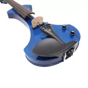 4/4 Size Blue 5-String Solid Wood Electric Violin Kit with Bow and Case