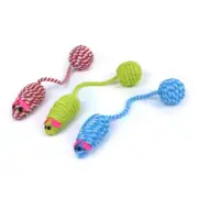 3 Pcs Colorful False Mouse Interactive Cat Toy Woven Mice Tail Ball Cat Chew Toy