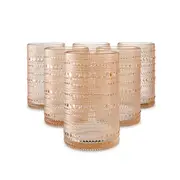 6 Amber Pearl Highball Glasses