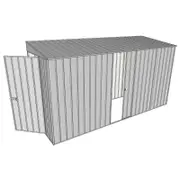 Build-A-Shed 1.2 x 3.7 x 2.0m Tunnel Shed Tunnel Hinged Door with 1 Sliding Side Door - Zinc