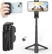 Ulanzi JJ02 Mini Selfie Stick Phone Tripod with Remote, 3 in 1 Pocket Size Mobile Phone Grip iPhone Stand, Extendable Mini Tripod Phone Holder for iPhone/Samsung/Android Smartphones