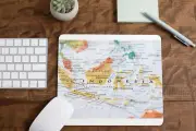 Indonesia Map Mouse Pad for Computer Office Gaming Desk Non-Slip
