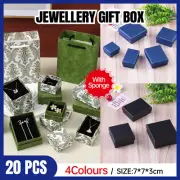 20pcs Ring Earring Gift Boxes Small Jewelry Packaging Storage Case Organiser 7cm