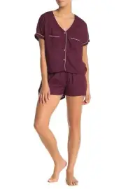 Splendid Loose Comfy PJ Pajama Shorts Fig Purple Size S NWT A139