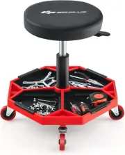 Garage Stool, Rolling Mechanic Stool with 16”-22” Adjustable Height, Universal W