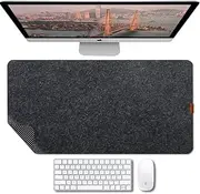 Felt Desk Mat,Non-Slip Mouse Pad, 31.5"x15.7" Office Supplies Desk Protector,Home Mouse Pad and Office Accessories (Black)