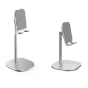 Height-Adjustable Mobile Phone Stand Holder Desk Table Mount Tablet Stand for Phone or Tablet - Silver, Two