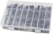 Xiaojiang Store 500Pcs 24 Values 10V/16V/25V/50V (0.1uF~1000uF) Electrolytic Capacitor Assorted Capacitors Assortment Samples Electronic Kits