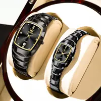 在飛比找蝦皮購物優惠-OLEVS 情侶 套裝 防水 原創 時尚 黑色 簡約 手錶 