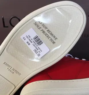 現貨【全新特價】YSL Saint Laurent 紅色高筒運動休閒球鞋 Hedi Slimane 42號, US 9