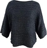 Lauren by Ralph Lauren Women's Open-Knit Boat-Neck Sweater (XL, Pewter)