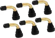 6pcs Auto Tire Valve Air Tyre PVR60 Valve Stem Bent 90 Degree Angled Snap in Rubber Base for Car Truck Motorcycle Bike Scooter ATV Auto Replacement Parts