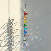 Suncatcher Wind Spinner Gazing Ball Spiral Tail, Crystal Sun Catchers with Se...