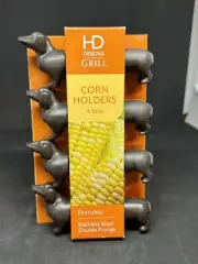 New! Set of 4 Dachshund Corn Holders by HD Designs Grill