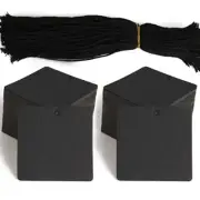 200PCS Paper Gift Tags with Free 200PCS Cotton Strings,Blank hangtags for Black