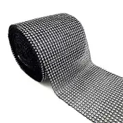 4.75" x 10 Yards Diamond Mesh Wrap Roll Sparkle Rhinestone Crystal Ribbon