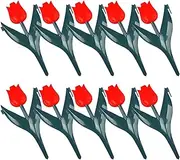 Dickly 10x Tulip Garden Edging Border Decorative Garden Fence Landscape Edging for Outdoor Flower Bed Fence Lawn Decoration, Red Flower