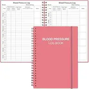 Blood Pressure Log Book - Record & Monitor Your Daily Blood Pressure, Heart Rate Readings at Home, 5.8" x 8.5", Pink
