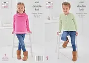 King Cole Children's Sweater and Cardigan Knitting Pattern Double Knit (6162) 6 Months - 8 Years - 46cm x 66cm 18" - 26" Inches.