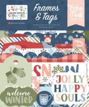 Echo Park Cardstock Ephemera-Frames & Tags, Chiling With My Snowmies - 3 Pack