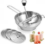 Culinavog Stainless Steel Food Mill with 3 Milling Discs Potato Press Strainer Large for Tomato Sauce, Applesauce, Puree, Mashed Potatoes, Jam, Baby Food