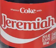 Share A Coke with Jeremiah 2025 Personalized Gift Coca Cola Bottle 20oz