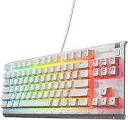 SteelSeries Apex 3 TKL White RGB Gaming Keyboard - Compact Tenkeyless Form Factor - 8-Zone RGB Lighting - Water and Dust Resistance - Whisper Quiet Gaming Switches - US Layout QWERTY