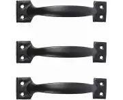 3 Pcs Barn Door Handles Black Door Handles with Screws Gate Handles Vintage Cabinet Handle Pull Shed Door Handle for Doors Cabinets Wardrobes