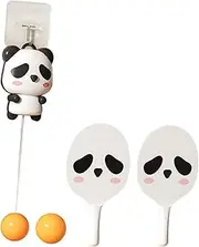 Lljsszr Panda Shape Indoor Hanging Pong Table Tennis Trainer Self-Training Equipment for Improving Skills, 2 Balls